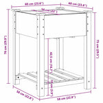 Garden Planter Beige 60.5 x 60 x 76.5 cm Solid fir wood 42006577