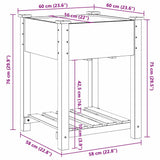 Garden Planter Beige 60.5 x 60 x 76.5 cm Solid fir wood 42006577