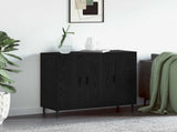 Sideboard Black Oak 90 x 34 x 80 cm Engineered Wood 879588