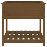 Planter with Shelf Honey Brown 82.5x82.5x81 cm Solid Wood Pine 823797