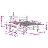 Bed Frame without Mattress Wax Brown 140x190 cm Solid Wood Pine 3309874