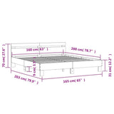 Bed Frame without Mattress White 160x200 cm 3207406
