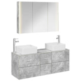 Bathroom Furniture Set 4 pcs Concrete Grey 3406786