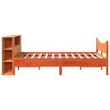 Bed Frame without Mattress Wax Brown 160x200 cm Solid Wood Pine 3323295