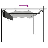 Pergola with Retractable Roof Anthracite 395x292x230 cm 360119