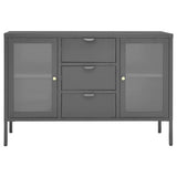 Sideboard Anthracite 105x35x70 cm Steel and Tempered Glass 336078
