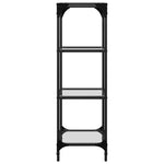 ZNTS Storage Rack with Transparent Glass Top 40x30x95 cm Steel 846038