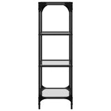 ZNTS Storage Rack with Transparent Glass Top 40x30x95 cm Steel 846038