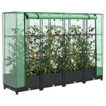 ZNTS Raised Bed with Greenhouse Cover Rattan Look 160x40x123 cm 4015812