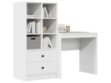 Desk with Drawer with Shelf with Storage 2 pcs White 3337297