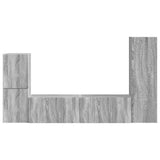 TV Cabinet Set Wall-mounted 4 pcs Grey Sonoma Engineered Wood 3409030