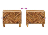 Bedside Table 2 pcs Brown 40 x 33.5 x 46 cm Solid Mango Wood 4018913