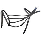 Leather Flash Bridle with Reins and Bit Black Full 90897