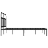 Metal Bed Frame without Mattress with Headboard Black 150x200cm 352580