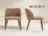 Dining Chairs Set of 2, Linen Upholstered Kitchen Chairs with Padded Seat, Curved Backrest, T3398P548733