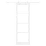 Sliding Door White 78 x 232 cm Solid Pine Wood and Glass 3332220