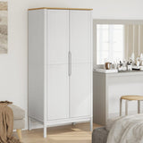 Wardrobe FLORO White 77x53x171 cm Solid Wood Pine 374006