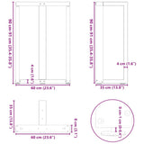 Bar Table Legs T-Shaped 2 pcs Black 60x35x cm Steel 4013083