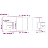 Bed Headboard with Cabinets White Engineered Wood 3115732