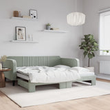 Daybed with Trundle without Mattress Light Grey 90x190 cm Single 3197153