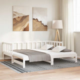 Day Bed with Trundle without Mattress White 90x200 cm Solid Wood 836157