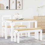 ZNTS 4 Piece Dining Set Panama White Solid Wood Pine 3345169