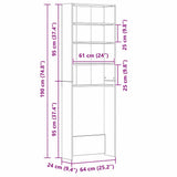 Washing Machine Cabinet Black Oak 64 x 24 x 190 cm 862668