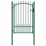 146395 Fence Gate "EMMEN" with Spikes Steel 104x117 cm Green