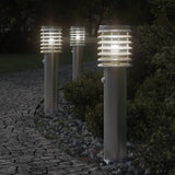 ZNTS Outdoor Floor Lamps with Sensors 3pcs Silver 60 cm Stainless Steel 4006366