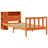 Bookcase Bed without Mattress Wax Brown 100x200 cm Solid Wood Pine 3321687