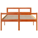Bed Frame with Headboard without Mattress Wax Brown 135x190 cm 3305878