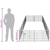 170573 Dog Playpen 12 Panels Steel 80x60 cm Black