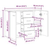 Sideboard Old Wood 88x30x64 cm Engineered Wood 855892