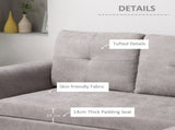 Linen-Look 'L' Storage Sofa Bed - Light Grey T3398P377950