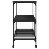 Kitchen Trolley Black 100x50x95 cm Engineered Wood 842306