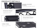 Folding Zero Gravity Chairs, 3 Pieces Adjustable Sun Lounger and Table Set with Cup Holder and T3398P318661