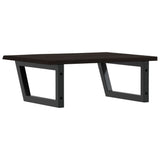 Basin Shelf Wall Mounted Steel and Solid Wood Oak 3302619