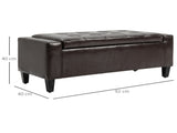 PU Leather Storage Ottoman Bench Storage Chest Tufted Ottoman Cube w/ Flipping Top 92L x 40W x 40H T3398P328176