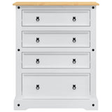 Storage Chests Corona White 92 x 48 x 114 cm Solid Pine Wood 42021197