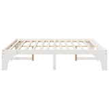 Bed Frame White 200 x 200 cm Solid Pine Wood 872975