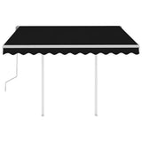 3069919 Manual Retractable Awning with Posts 3,5x2,5 m Anthracite