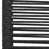 7 Piece Outdoor Dining Set Cotton Rope and Steel Black 48570