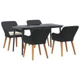 Garden Dining Set with Cushion 5 pcs Black Poly Rattan 3261665