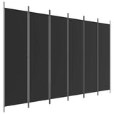 6-Panel Room Divider Black 300x200 cm Fabric 350193