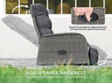 2 Seater Patio Rattan Wicker Chaise Lounge Sofa Set w/ Cushion for Patio Garden Porch, Grey T3398P315417