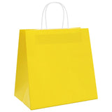 Paper Bags 250 pcs with Handles Yellow 26x17x25 cm 4101787