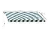 Manual Retractable Awning, size -Green/White Stripes T3398P310349