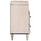 Bed cabinet with Drawer White 50 x 33 x 60 cm Solid Mango Wood 4018378