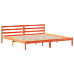 ZNTS Bookcase Bed without Mattress Wax Brown 180x200 cm Super King Solid Wood Pine 3321869