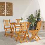 Garden Bistro Set Folding 5 pcs Brown Solid acacia wood 3324837